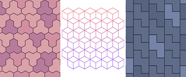 Three tessellation patterns.