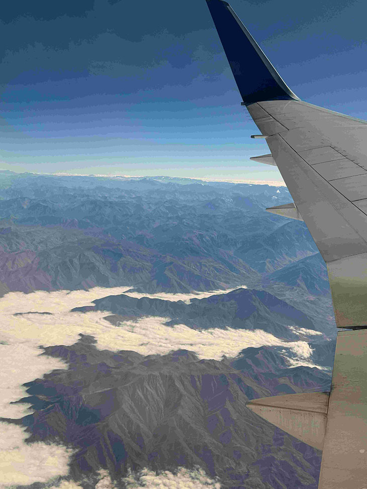 Flying over Chile.