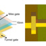 Left: Schematic Right: Optical pictures of the coupled quantum wires device