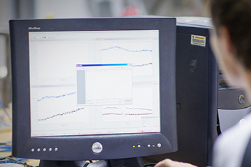 Scientist reviewing incoming data