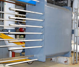 Magnet water flows into the heat exchanger at 120 degrees Fahrenheit and exits at 42 degrees.