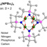 Molecular structure of the neutral Ni4(NPtBu3)4