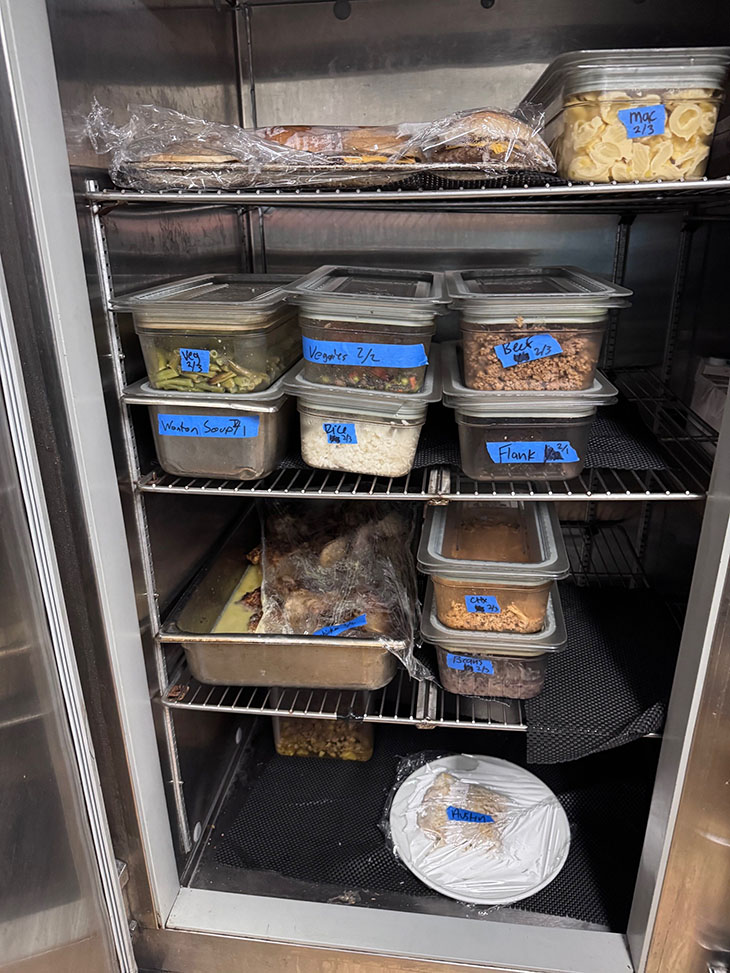 The midnight rations, or “midrat” fridge of leftover meals for overnight snacks