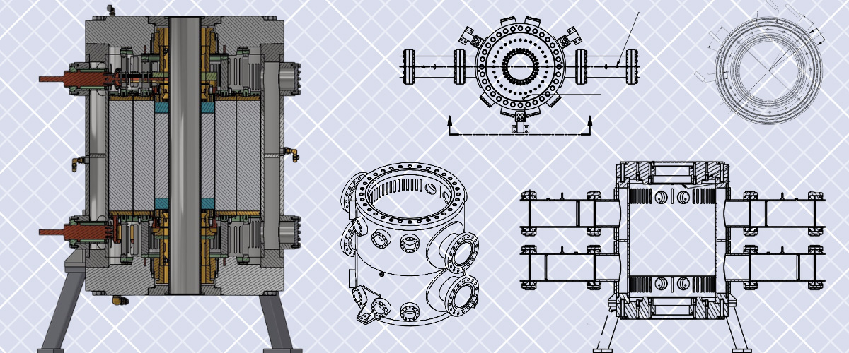 A schematic of a new, groundbreaking large-bore resistive magnet 